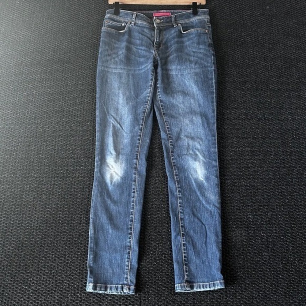 LL Bean Womens Size 4 Blue Denim Straight Leg‎ Jeans Medium Wash Stretch Pocket